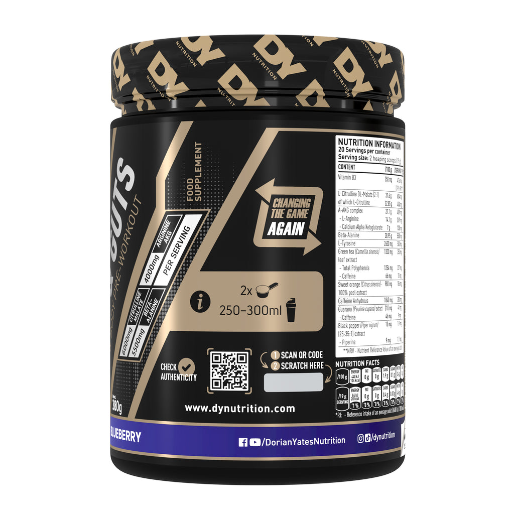 DY Blood and Guts Pre-Workout 380g - blueberry