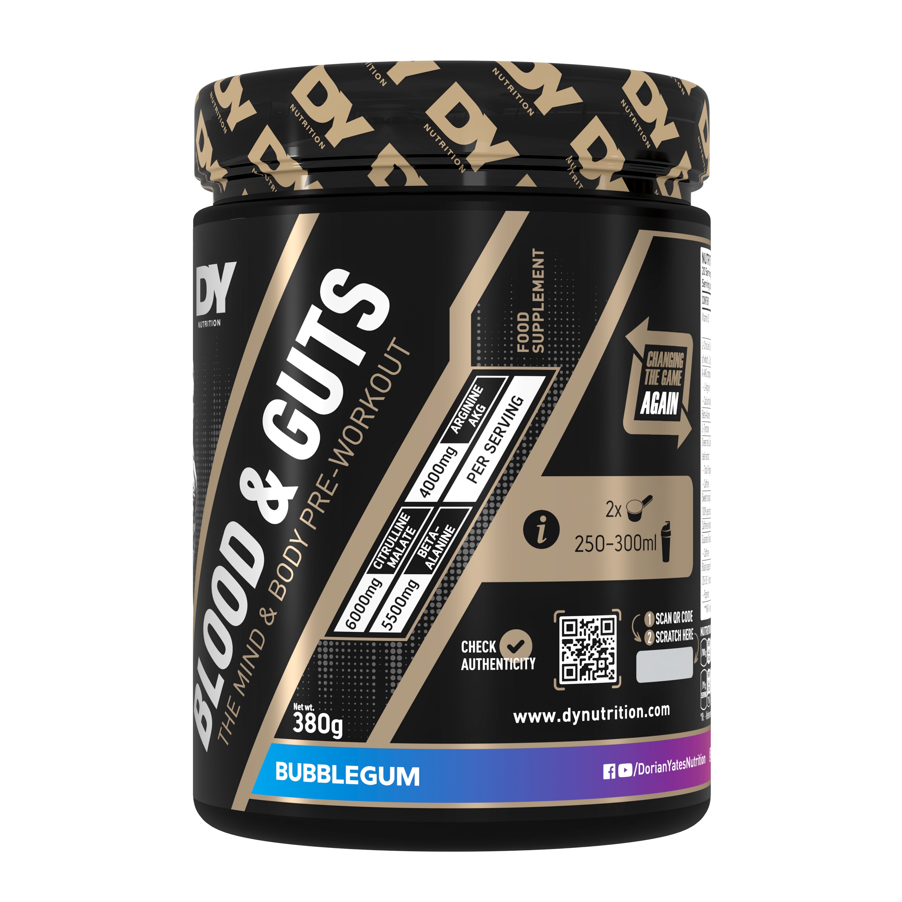 DY Blood and Guts Pre-Workout 380g - Bubble Gum