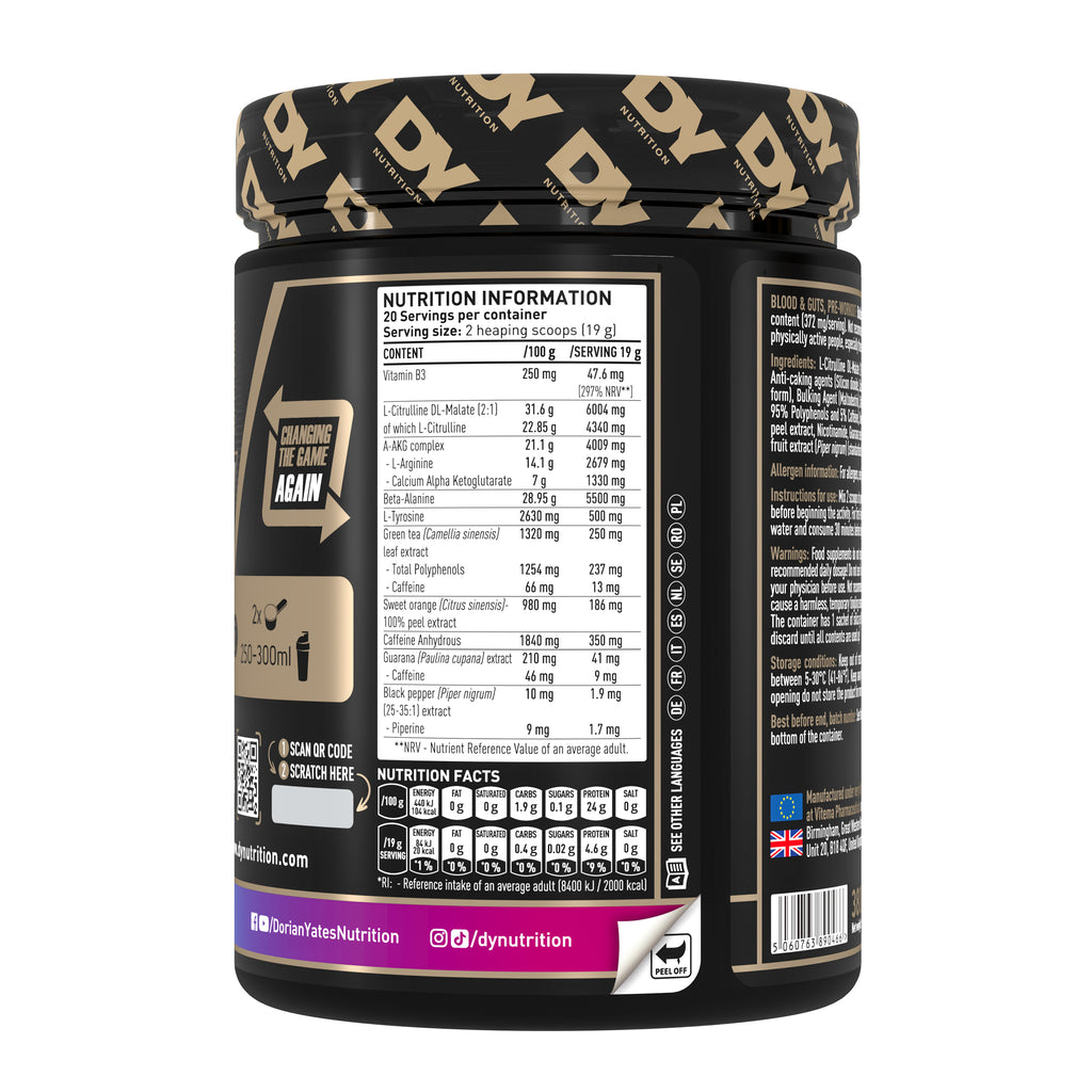 DY Blood and Guts Pre-Workout 380g - Bubble Gum