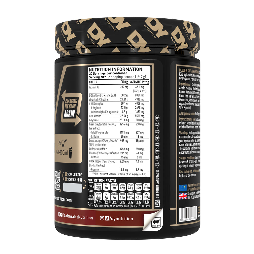 DY Blood and Guts Pre-Workout 380g -cola