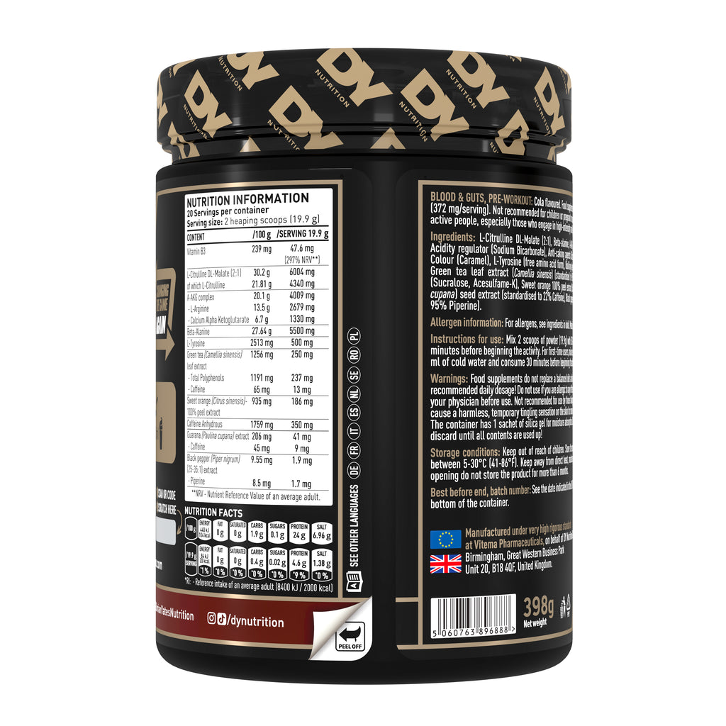 DY Blood and Guts Pre-Workout 380g -cola