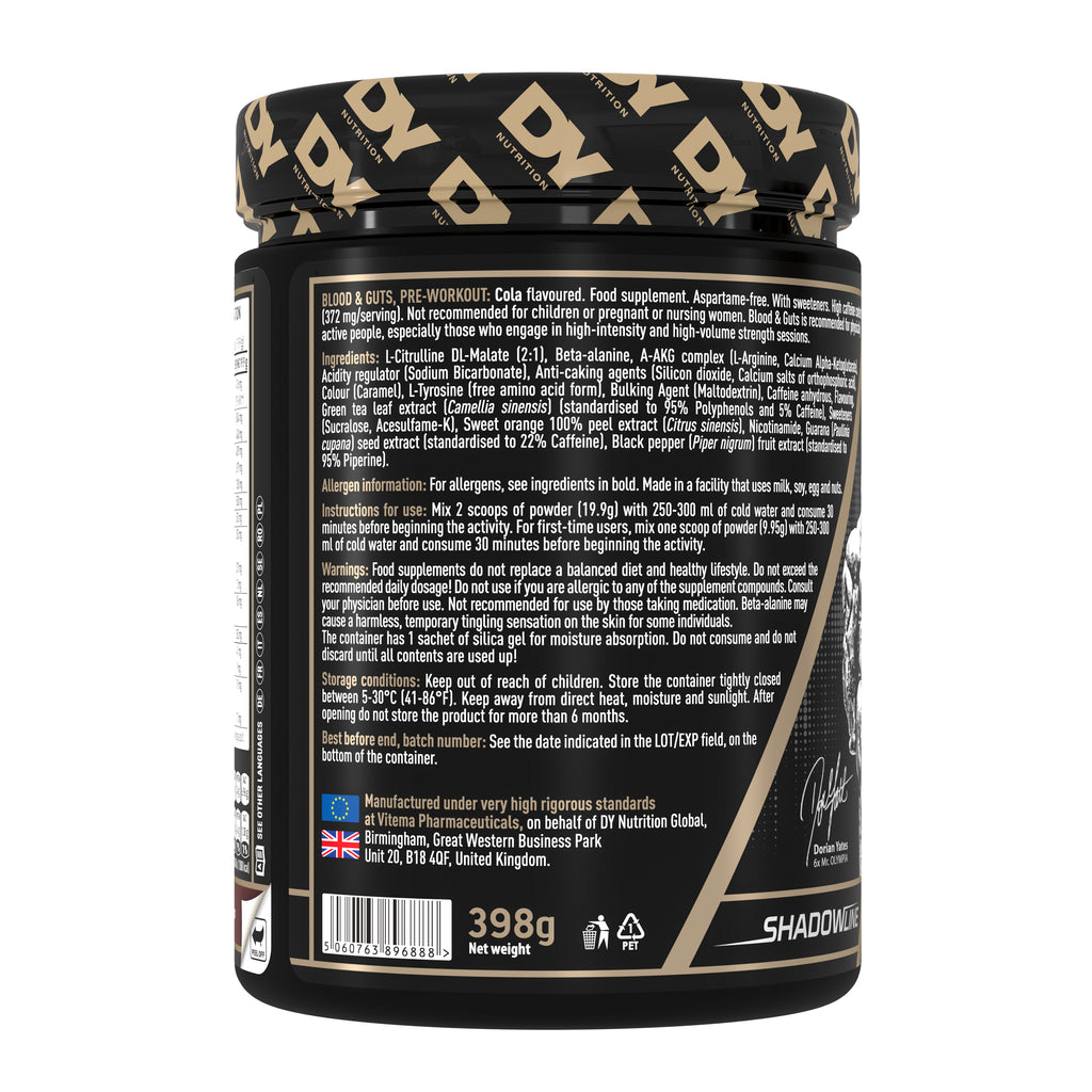 DY Blood and Guts Pre-Workout 380g -cola