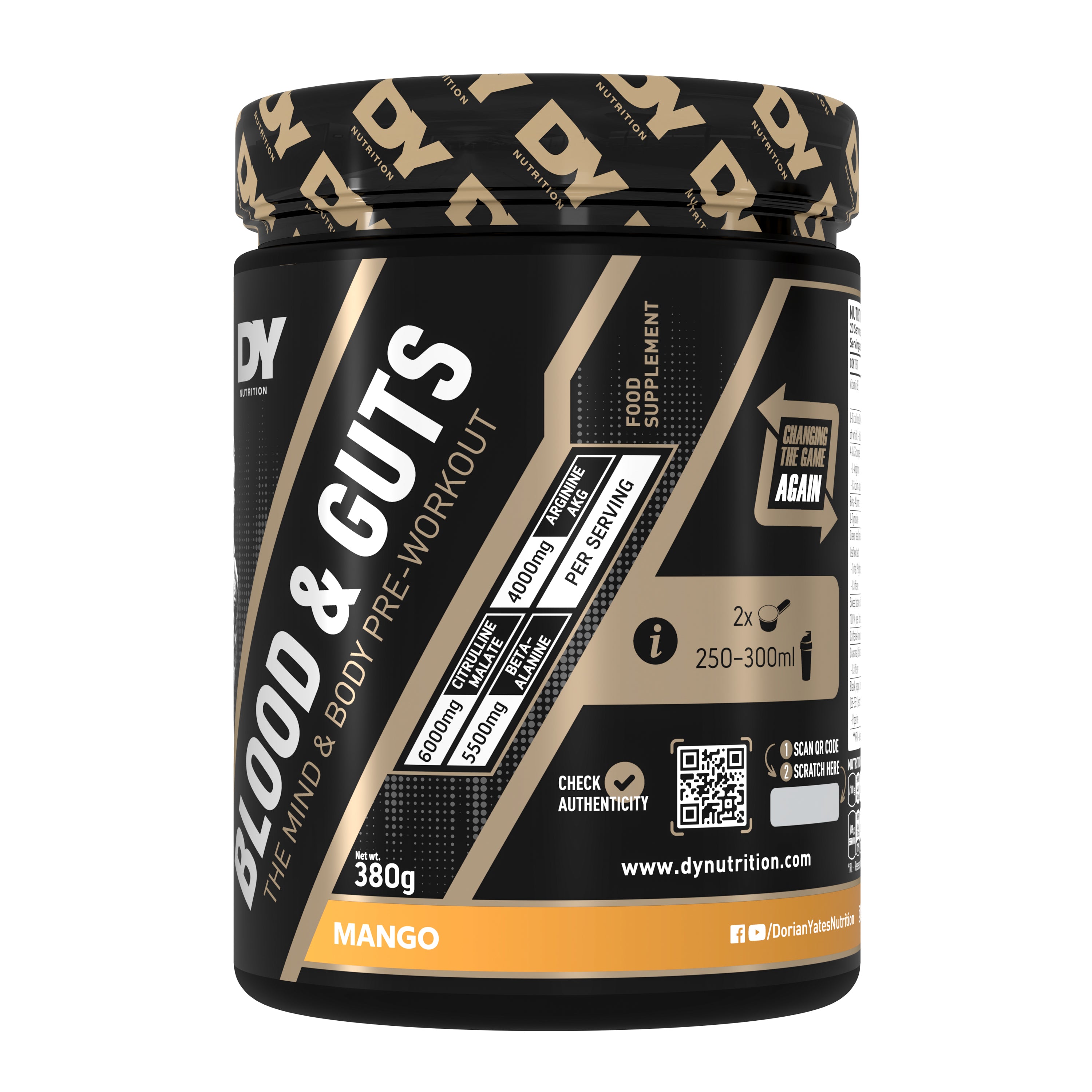 DY Blood and Guts Pre-Workout 380g -mango