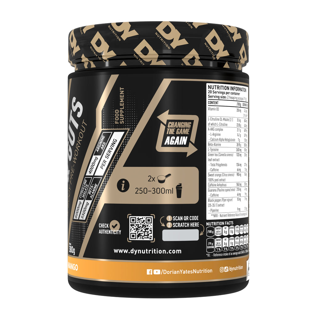 DY Blood and Guts Pre-Workout 380g -mango