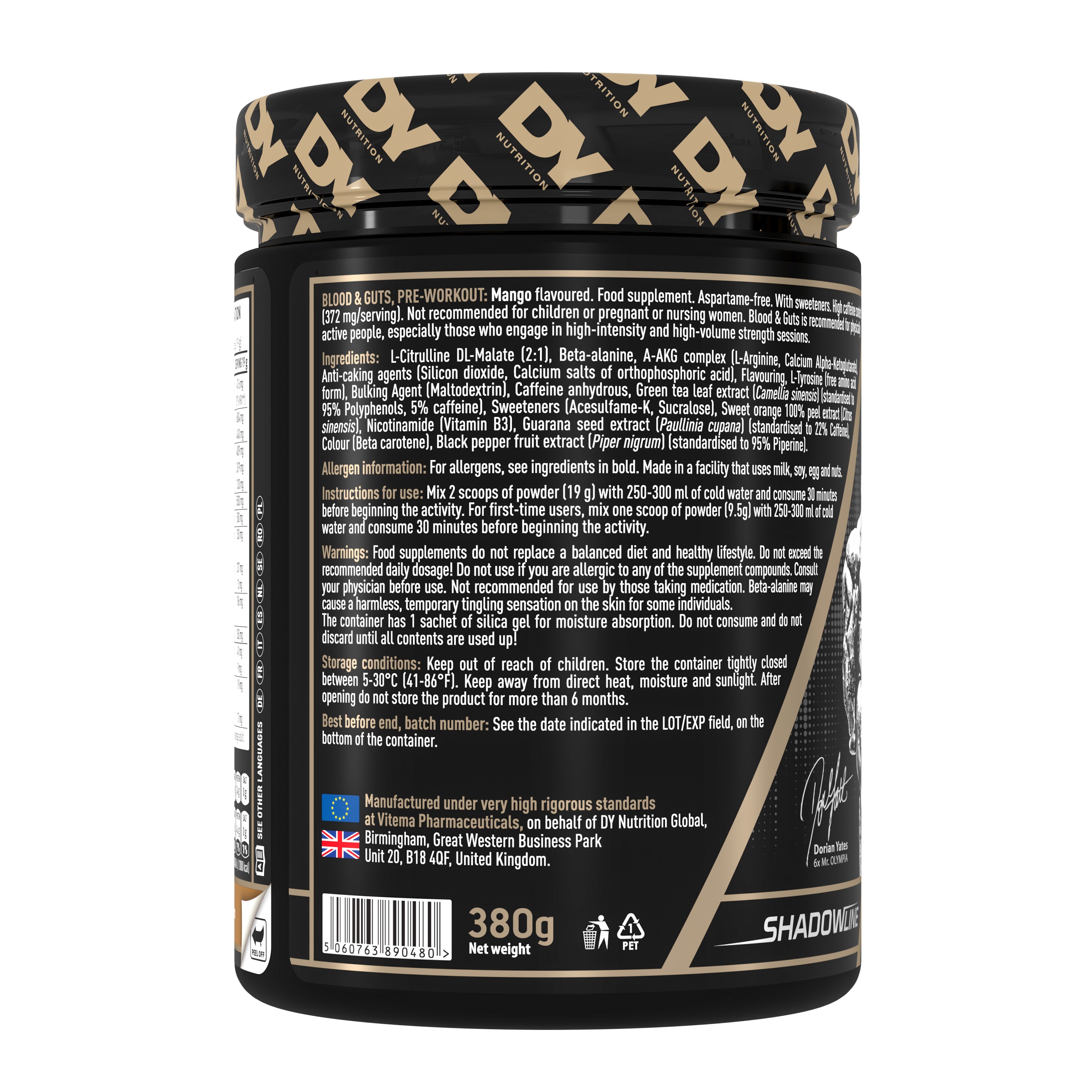 DY Blood and Guts Pre-Workout 380g -mango