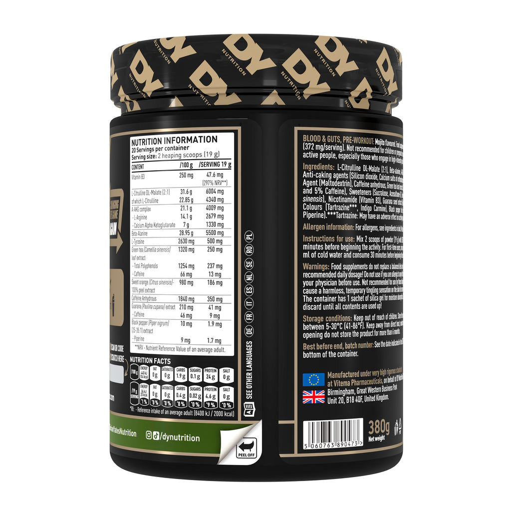 DY Blood and Guts Pre-Workout 380g - Mojito