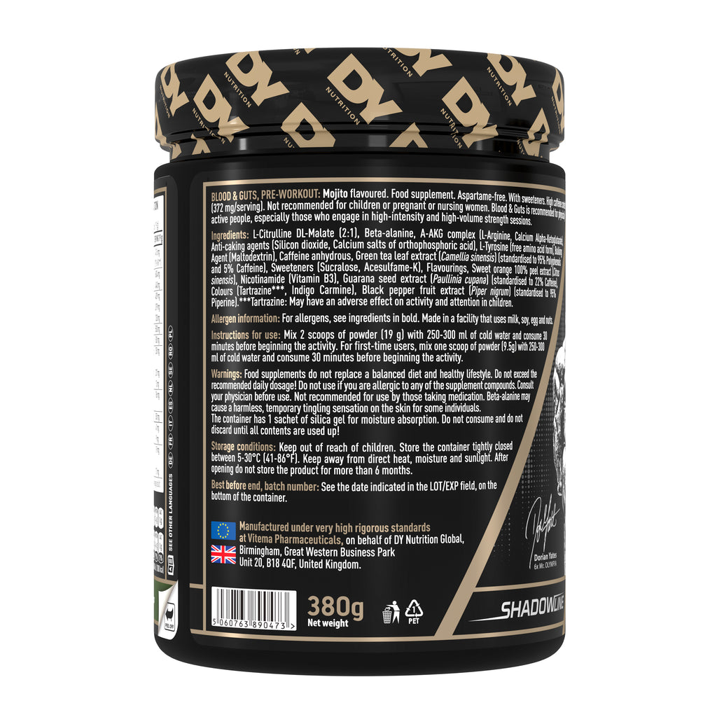 DY Blood and Guts Pre-Workout 380g - Mojito