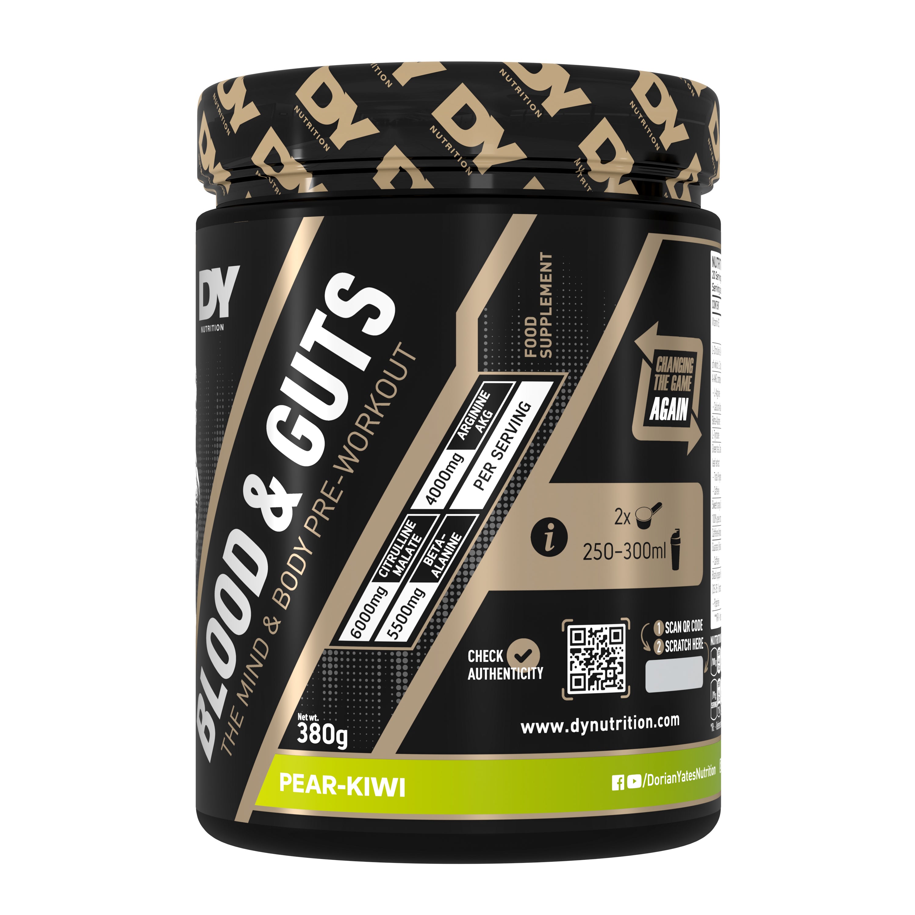 DY Blood and Guts Pre-Workout 380g - pear kiwi
