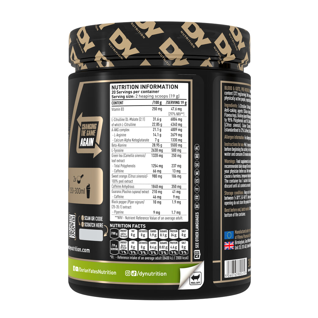 DY Blood and Guts Pre-Workout 380g - pear kiwi