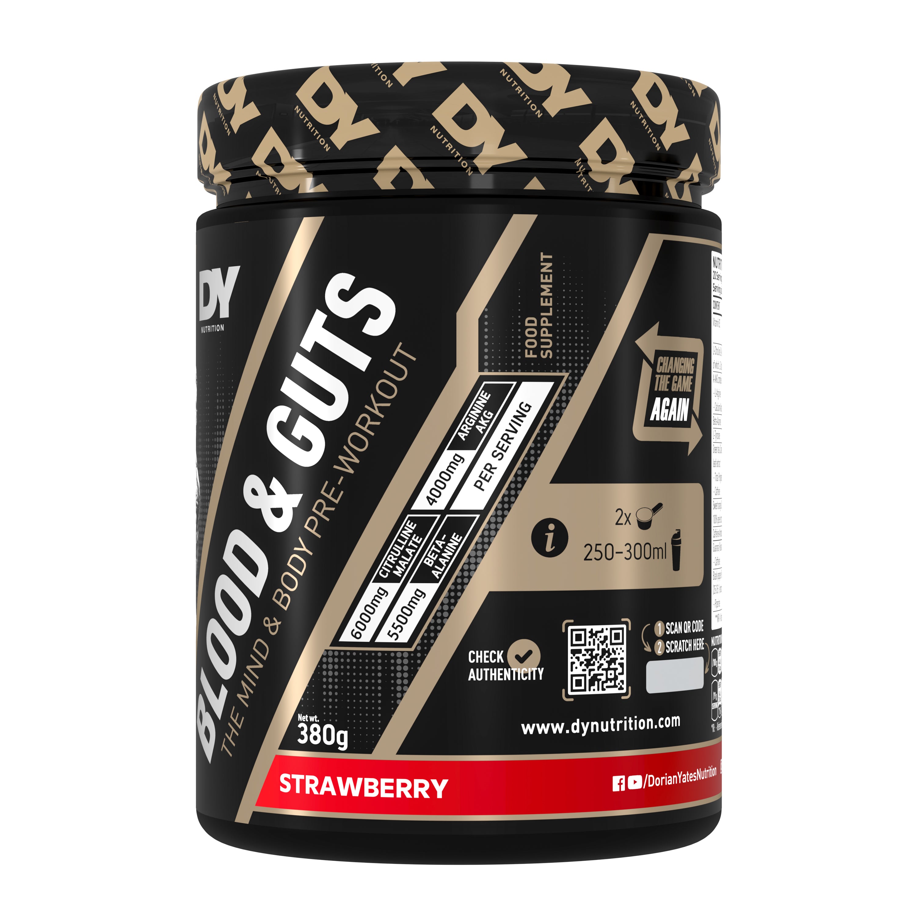 DY Blood and Guts Pre-Workout 380g - strawbery