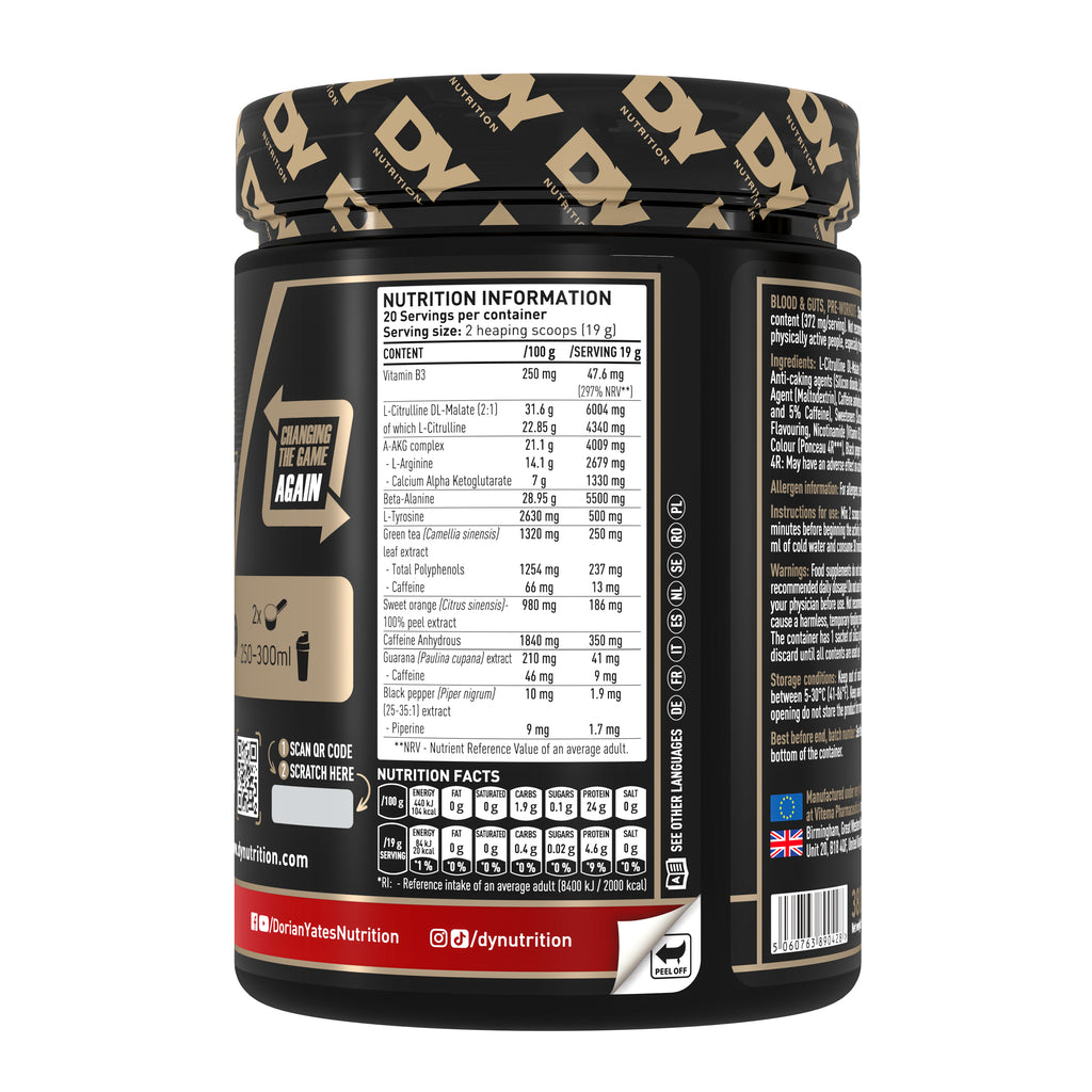 DY Blood and Guts Pre-Workout 380g - strawbery