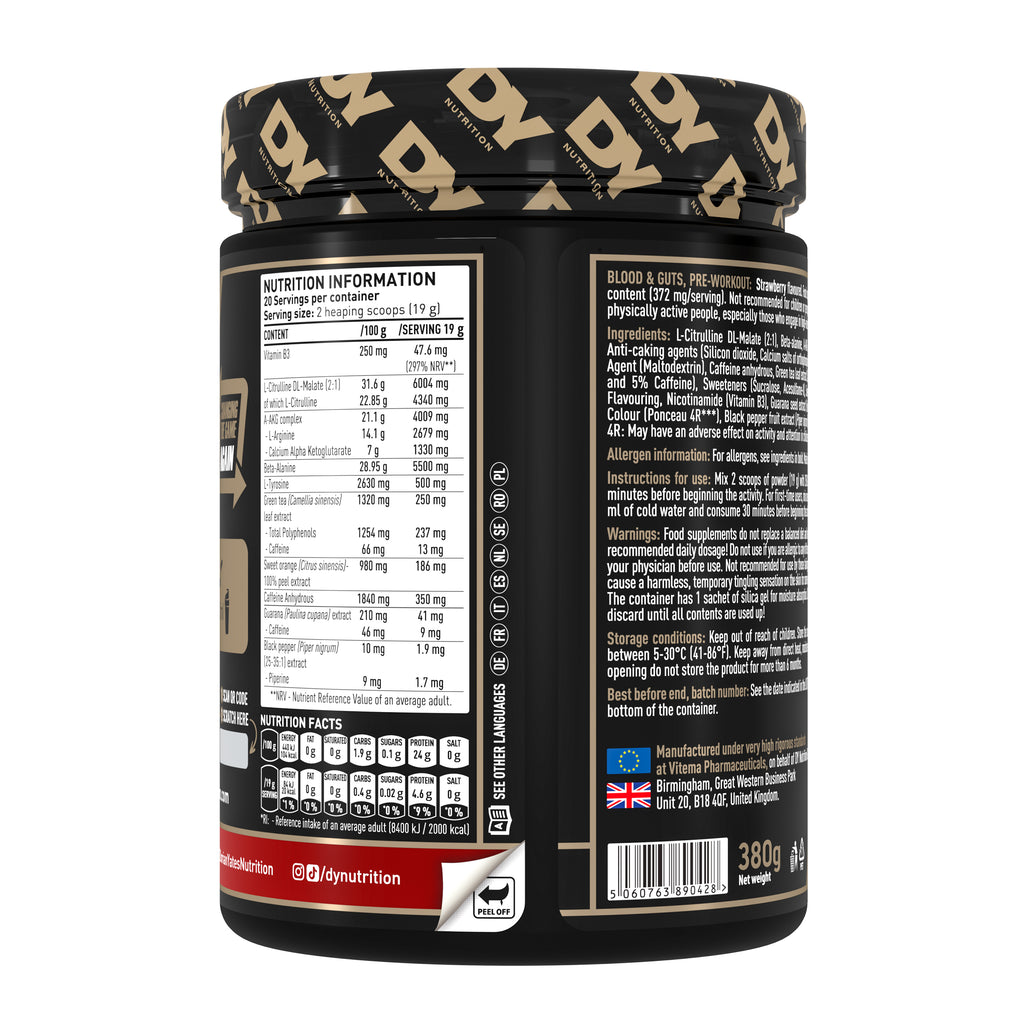 DY Blood and Guts Pre-Workout 380g - strawbery