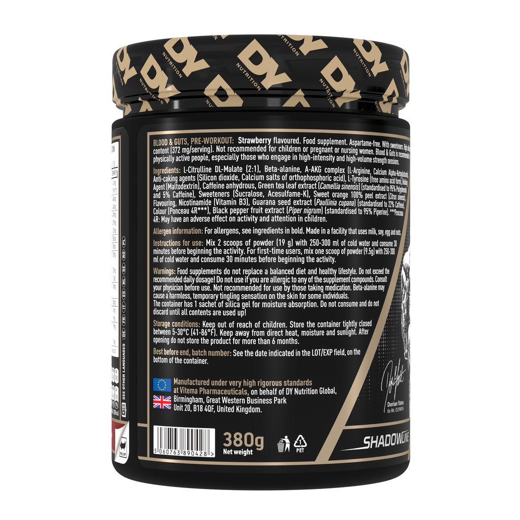 DY Blood and Guts Pre-Workout 380g - strawbery