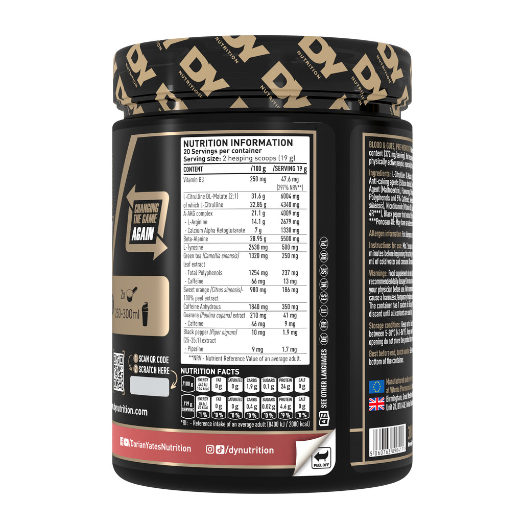 DY Blood and Guts Pre-Workout 380g - watermelon