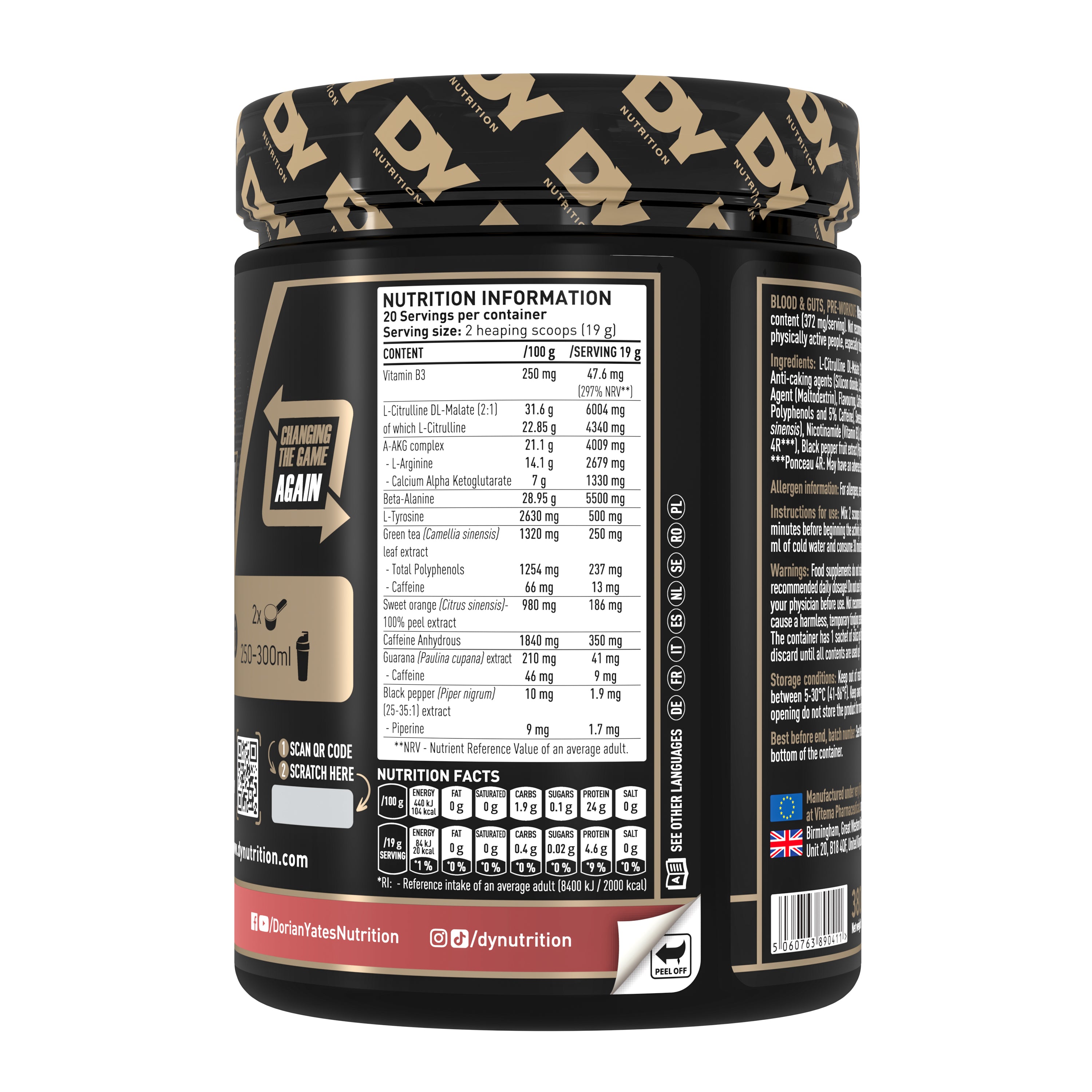 DY Blood and Guts Pre-Workout 380g - watermelon