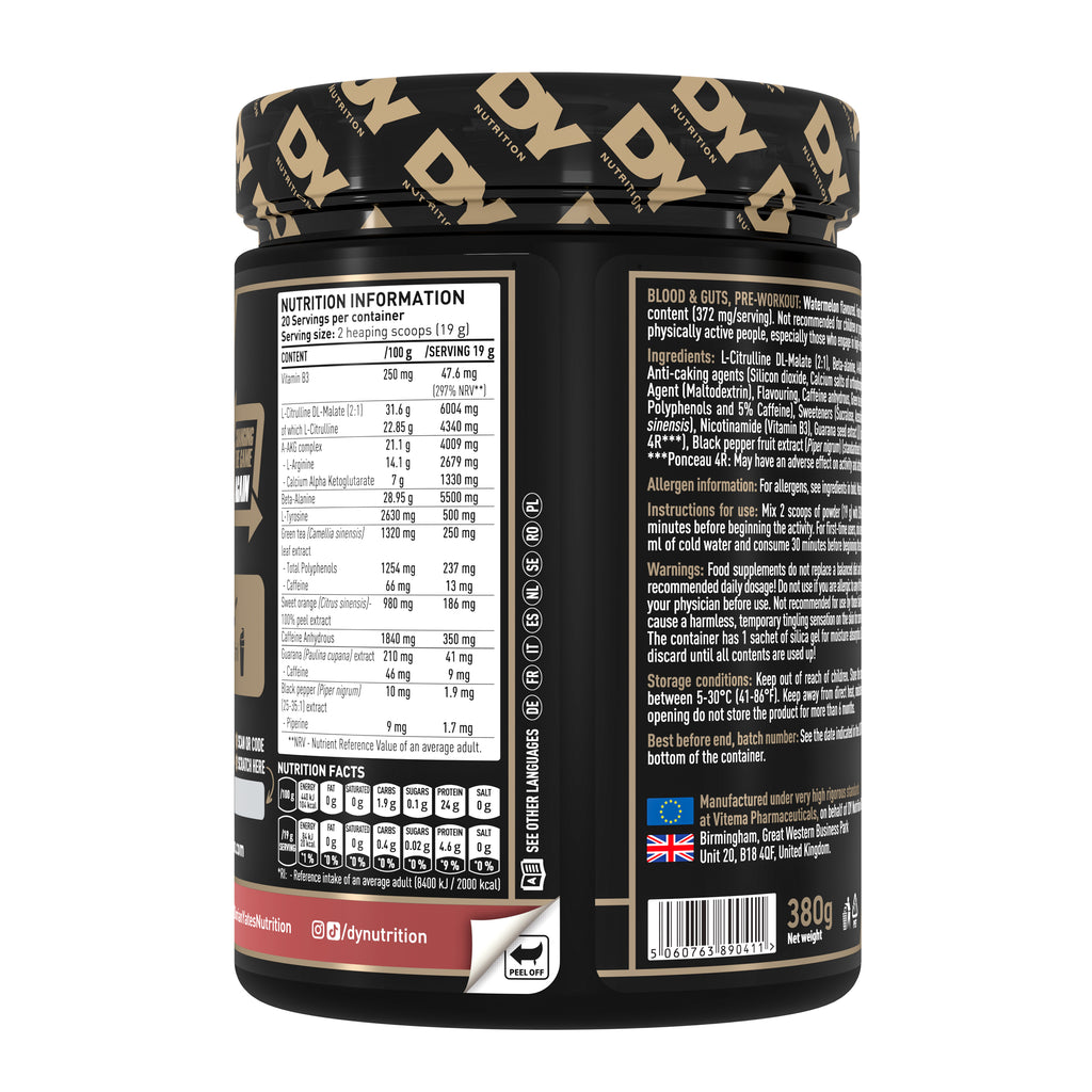 DY Blood and Guts Pre-Workout 380g - watermelon