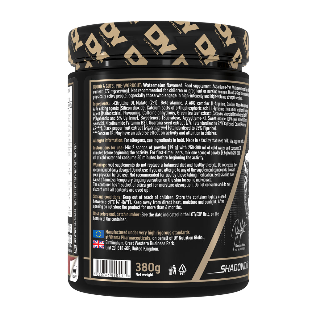 DY Blood and Guts Pre-Workout 380g - watermelon