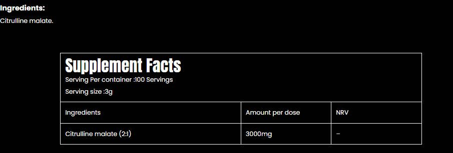 Marvelous Citrulline Malate Old School Formula 300g