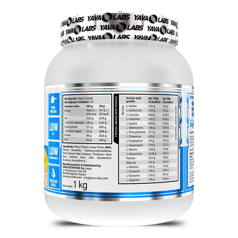 Yava Labs Pure Iso Whey Protein Chocolate Ice Cream