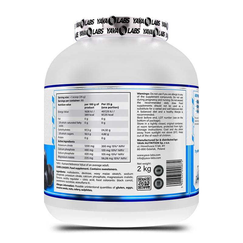 Yava Labs Carb Loader Carbohydrate Strawberry Flavor