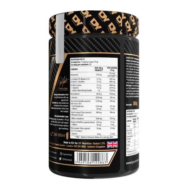 DY Pre-Workout Blood and Guts 380g, 20 Servings - Image 3
