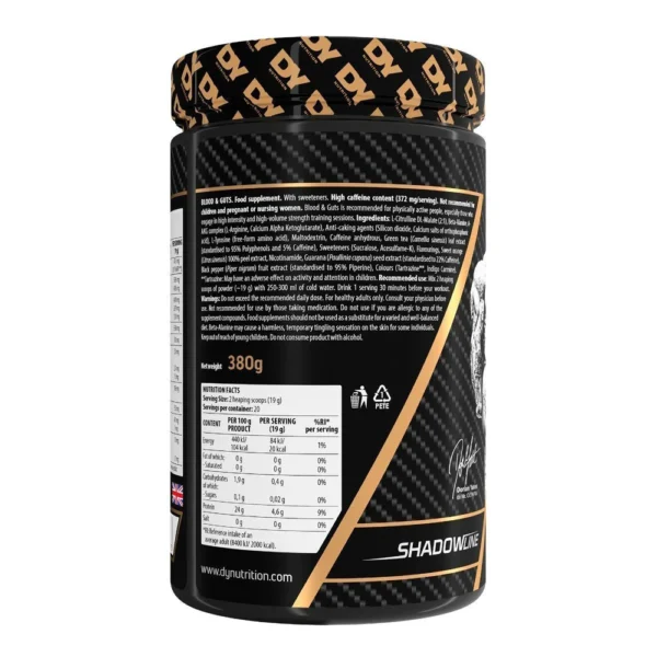 DY Pre-Workout Blood and Guts 380g, 20 Servings - Image 4